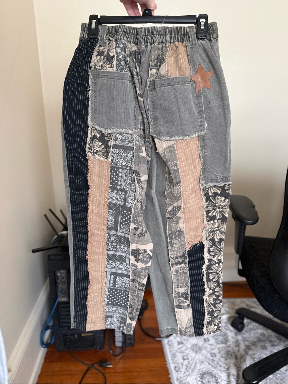 OH! jeans cotton boho patchwork printed pants / medium / multicolored